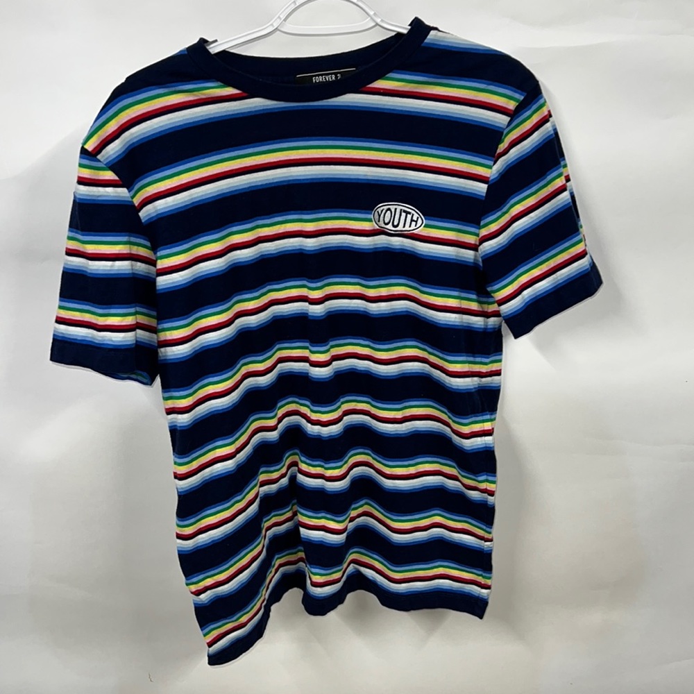 Forever 21 Men Striped Shirt SZ SMALL